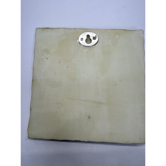 Christmas Kitty Cat Resin Tile Trivet Wall Hanging Fiddle Stix 5 1/2” x 5 1/2” - Picture 7 of 7